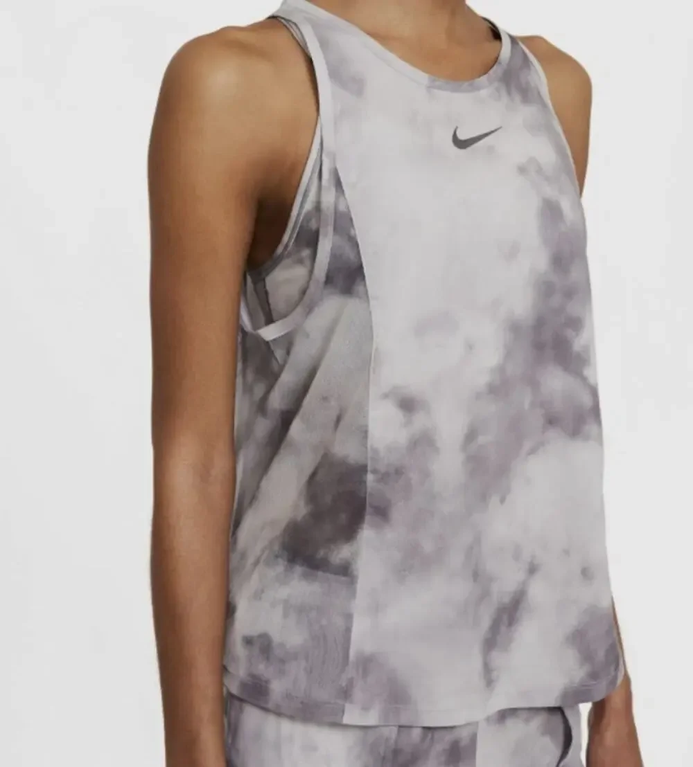 Nike Women's Gray Tie-Dye Tank Top Sz L